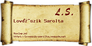 Lovászik Sarolta névjegykártya